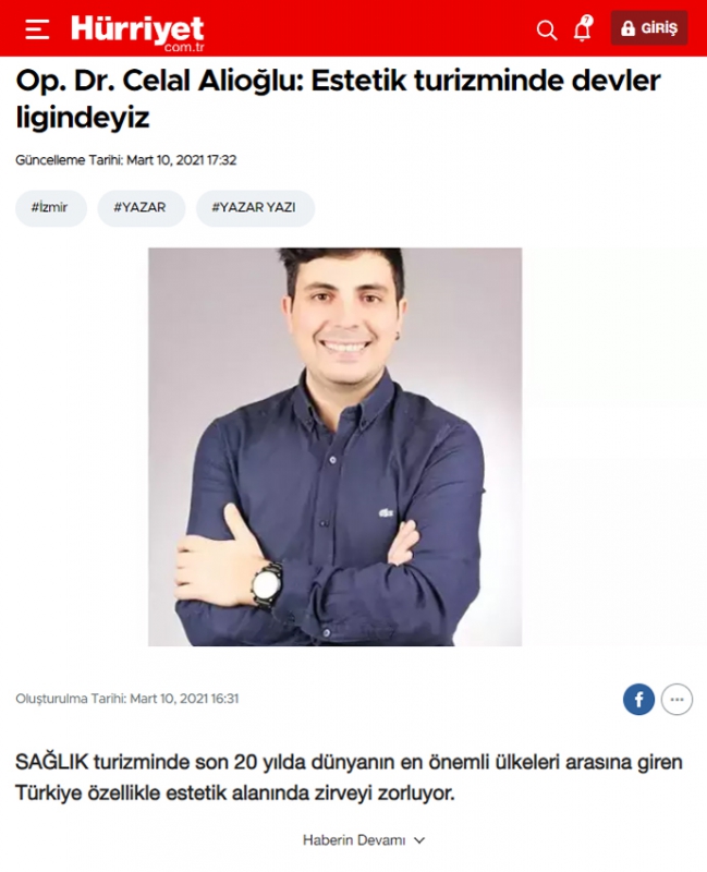 Op. Dr. Celal Alioğlu: Estetik turizminde devler ligindeyiz